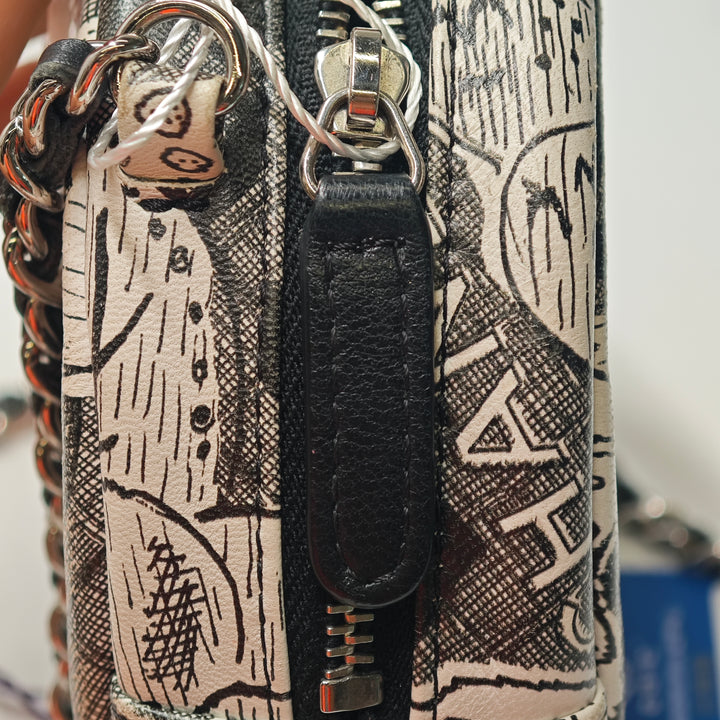 Chanel CC Cuir de veau Rond Pochette avec chaîne