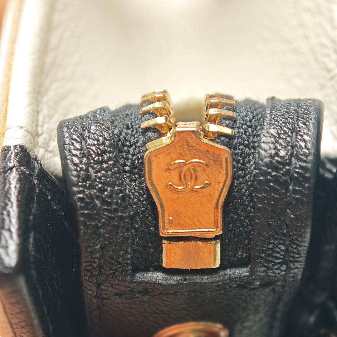 Chanel CC Tricolor Matelassé Cuir de chèvre Multi Pocket Wallet on Chain