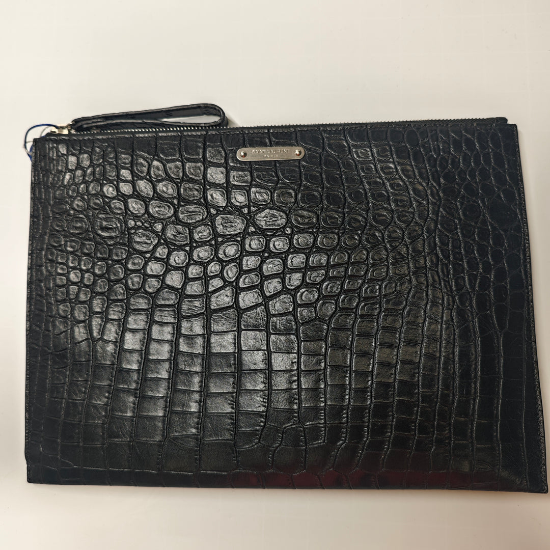 Saint Laurent Croc embossé Cuir Pochette