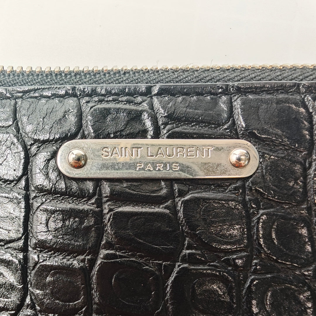 Saint Laurent Croc embossé Cuir Pochette