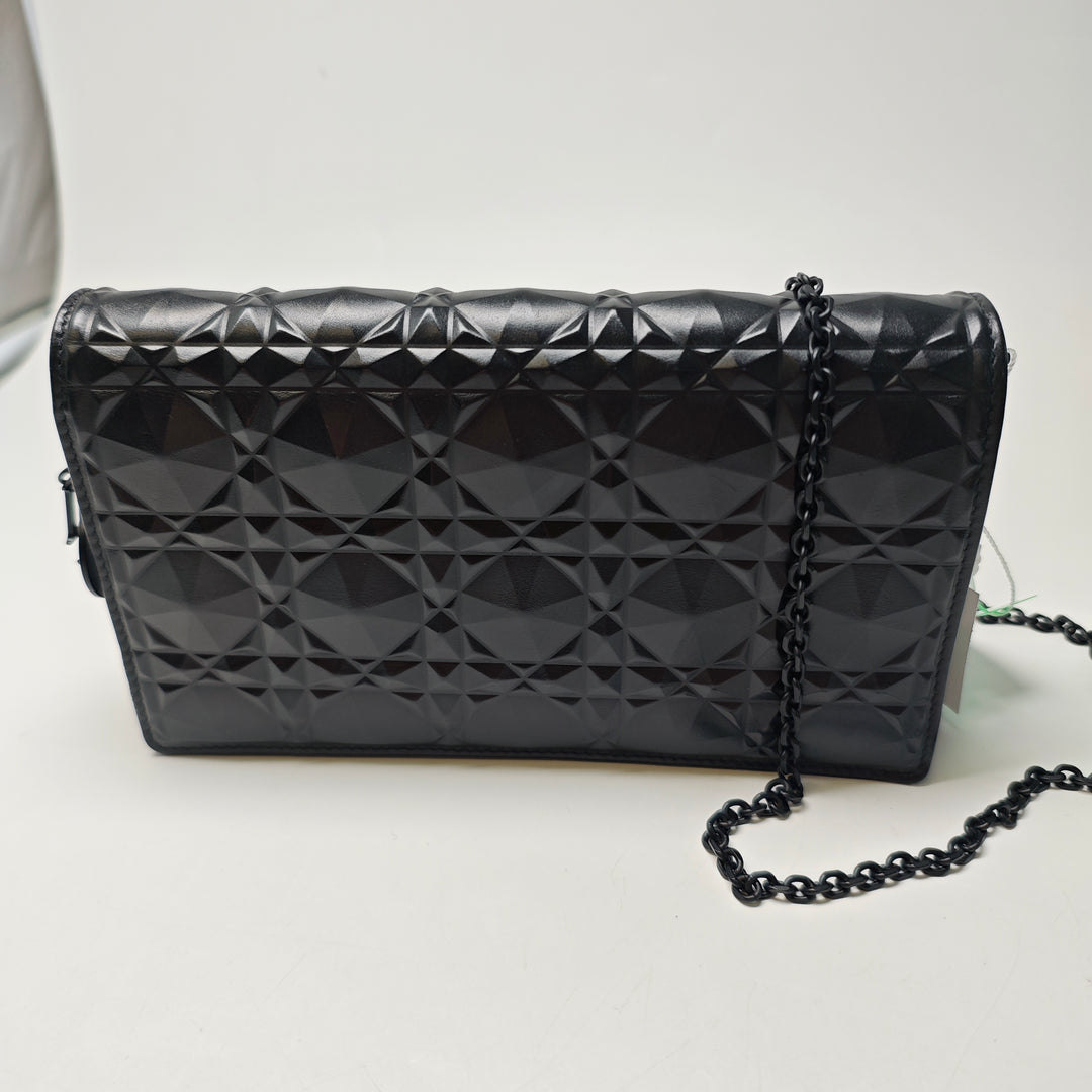 Dior Cuir de veau Cannage Diamond Lady Dior Wallet on Chain