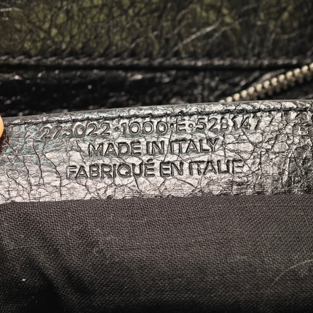 Balenciaga Cuir d’agneau Motocross Classic Clip Pochette M