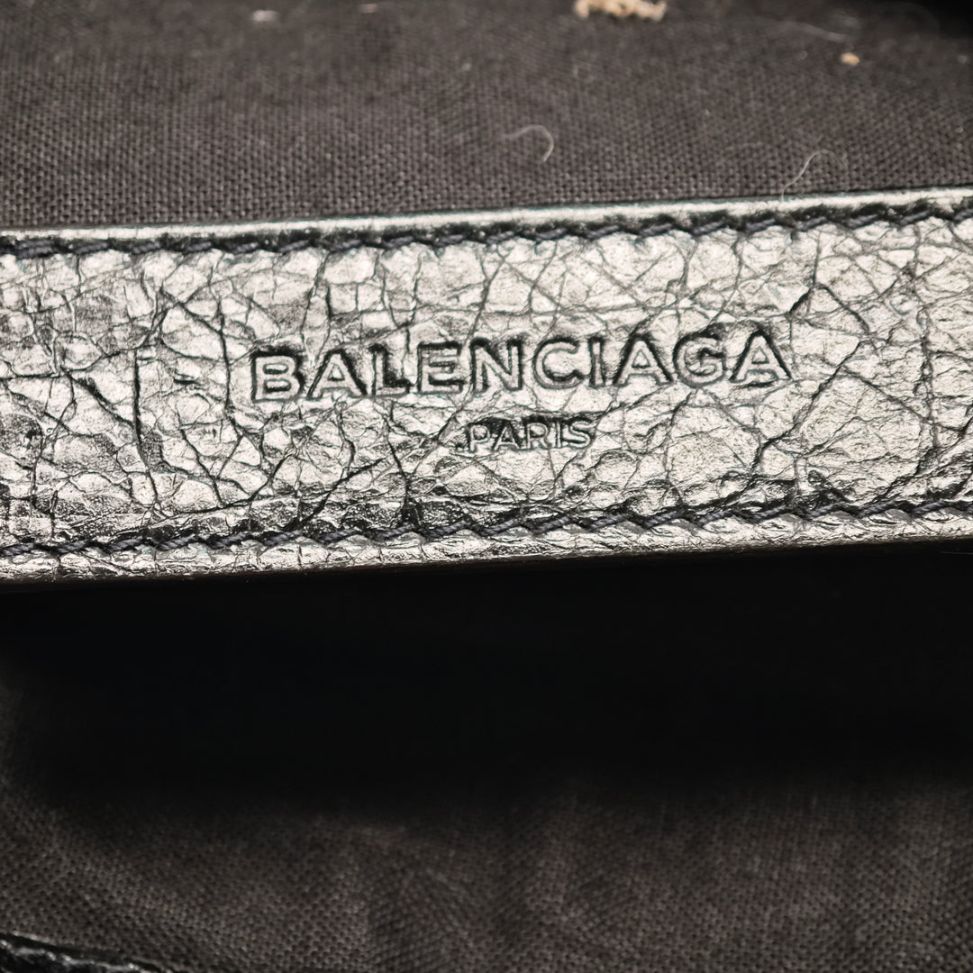 Balenciaga Cuir d’agneau Motocross Classic Clip Pochette M