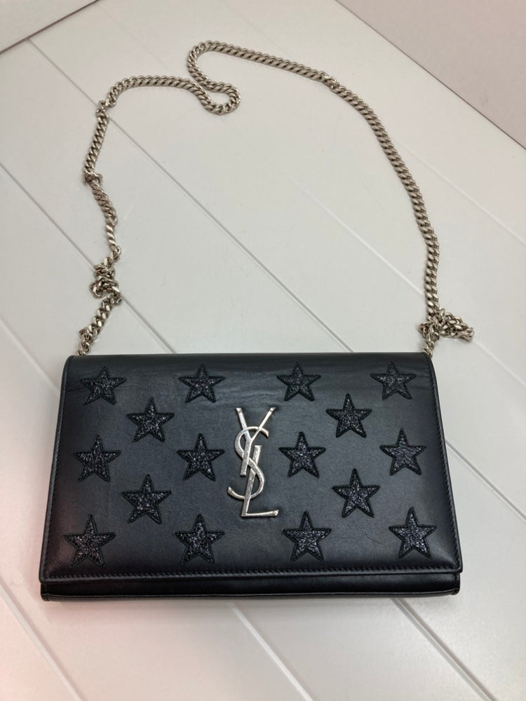 Saint Laurent Cuir de veau Star Applique Classic Monogram Kate Wallet on Chain