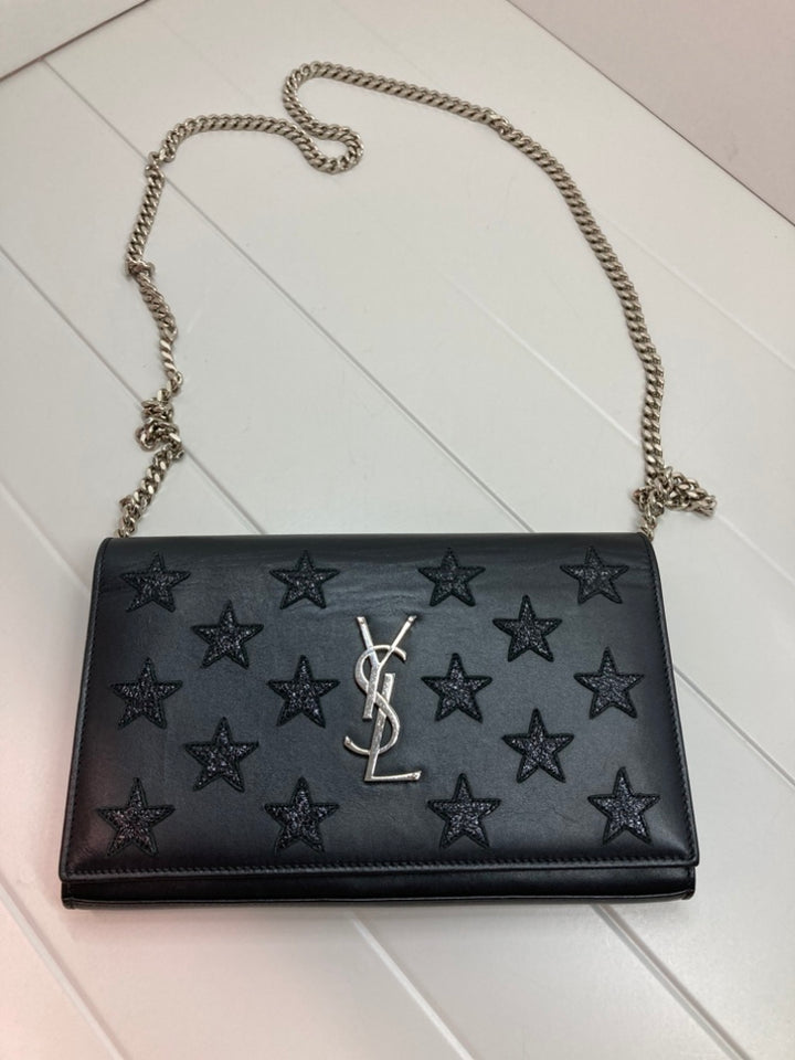 Saint Laurent Cuir de veau Star Applique Classic Monogram Kate Wallet on Chain