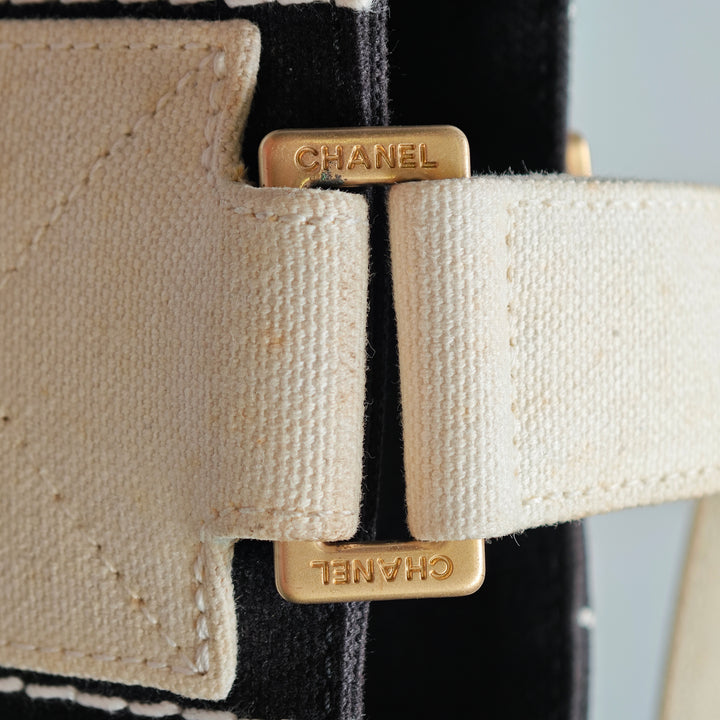 Chanel Small CC Chocolate Bar Toile Cabas