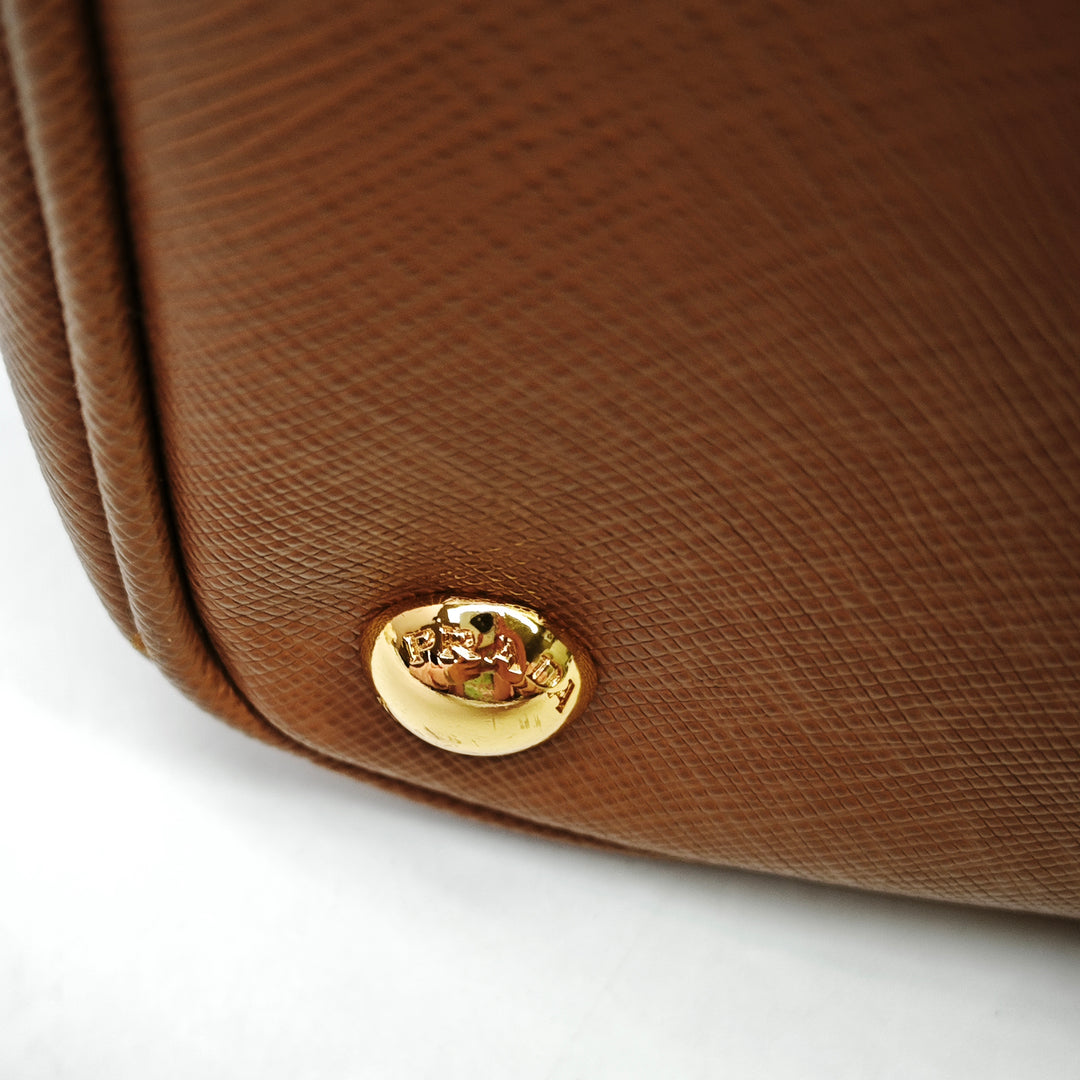 Prada Extra Large Saffiano Lux Galleria Double Zip Cabas