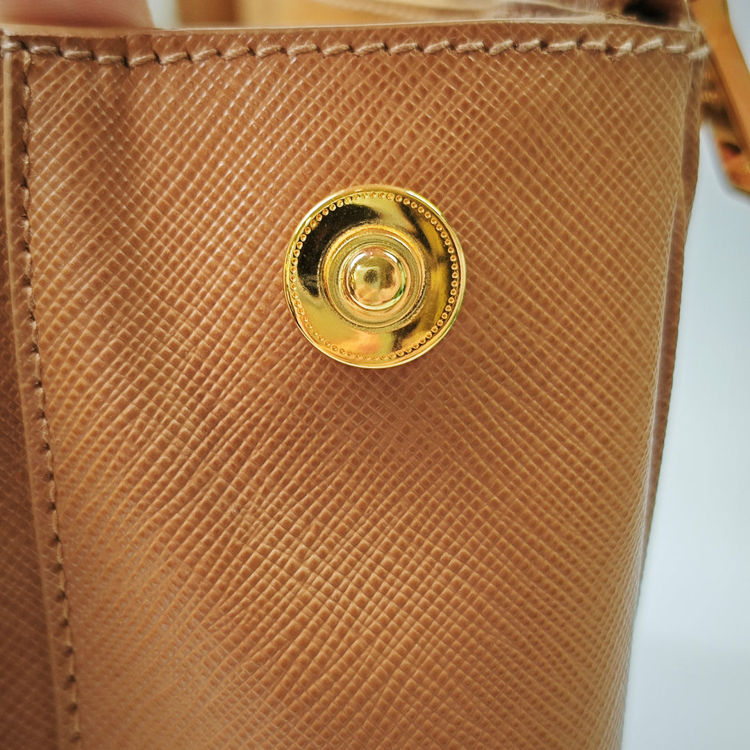 Prada Extra Large Saffiano Lux Galleria Double Zip Cabas