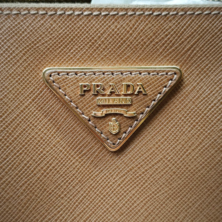 Prada Extra Large Saffiano Lux Galleria Double Zip Cabas
