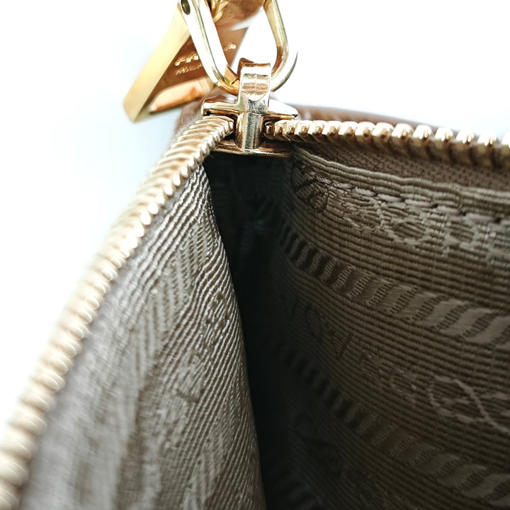 Prada Extra Large Saffiano Lux Galleria Double Zip Cabas