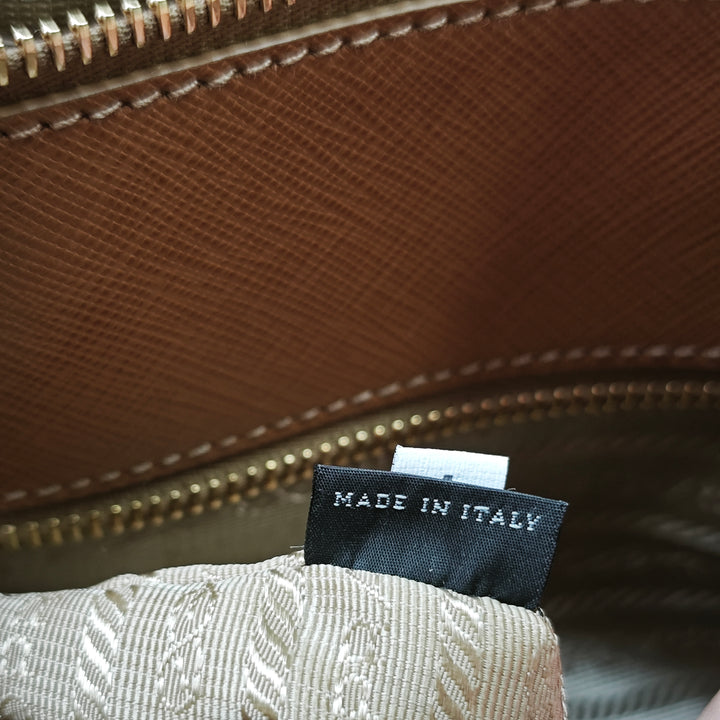 Prada Extra Large Saffiano Lux Galleria Double Zip Cabas