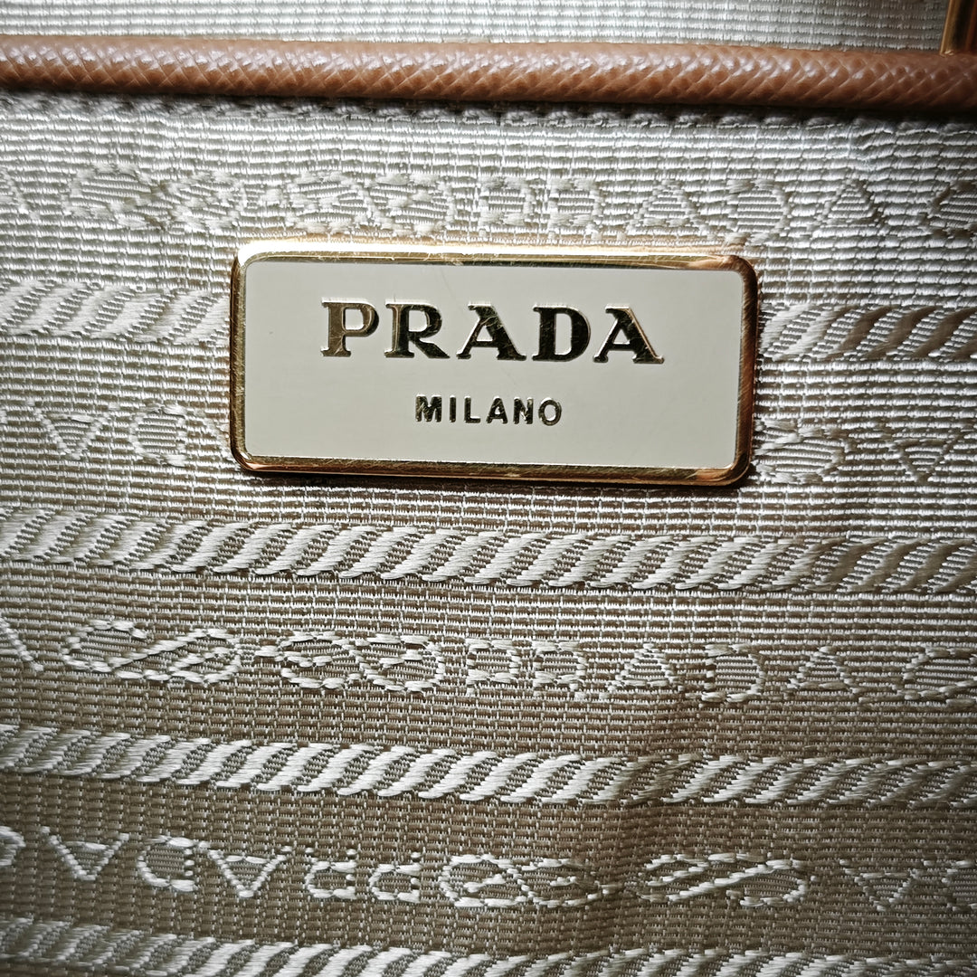 Prada Extra Large Saffiano Lux Galleria Double Zip Cabas