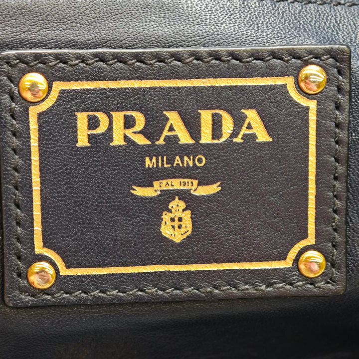 Prada Soft Veau Double Zip Convertible Cabas