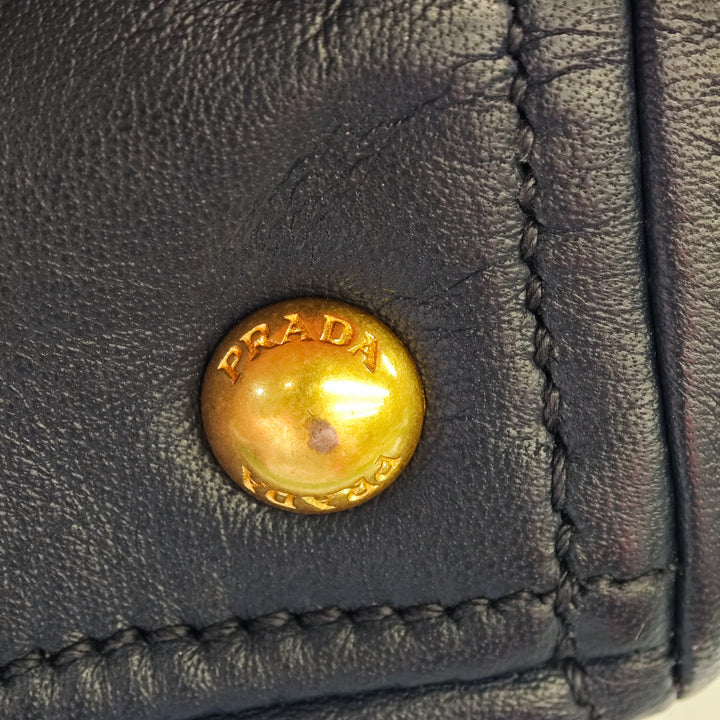 Prada Soft Veau Double Zip Convertible Cabas