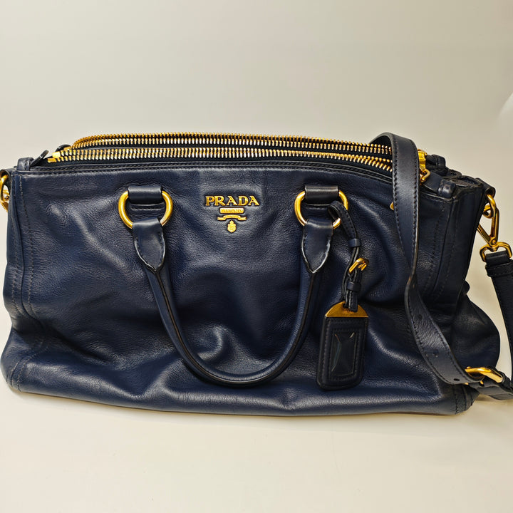 Prada Soft Veau Double Zip Convertible Cabas