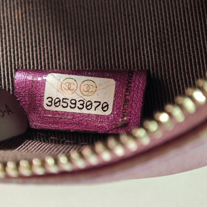 Chanel Matelassé Iridescent Cuir d’agneau Rond Pochette avec chaîne