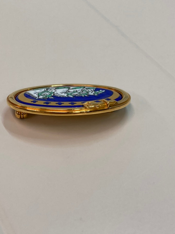 Hermès Émail Chevaux Pin Broche