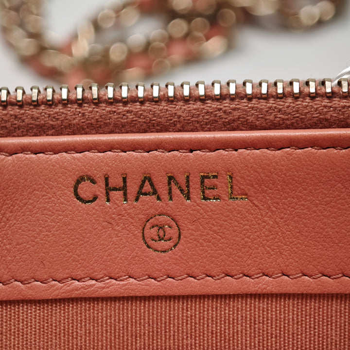 Chanel Raffia Deauville Double Zip Pochette avec chaîne