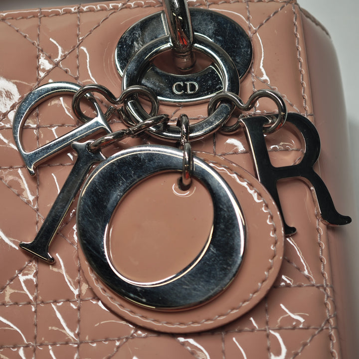 Dior Mini Cuir verni Cannage Lady Dior