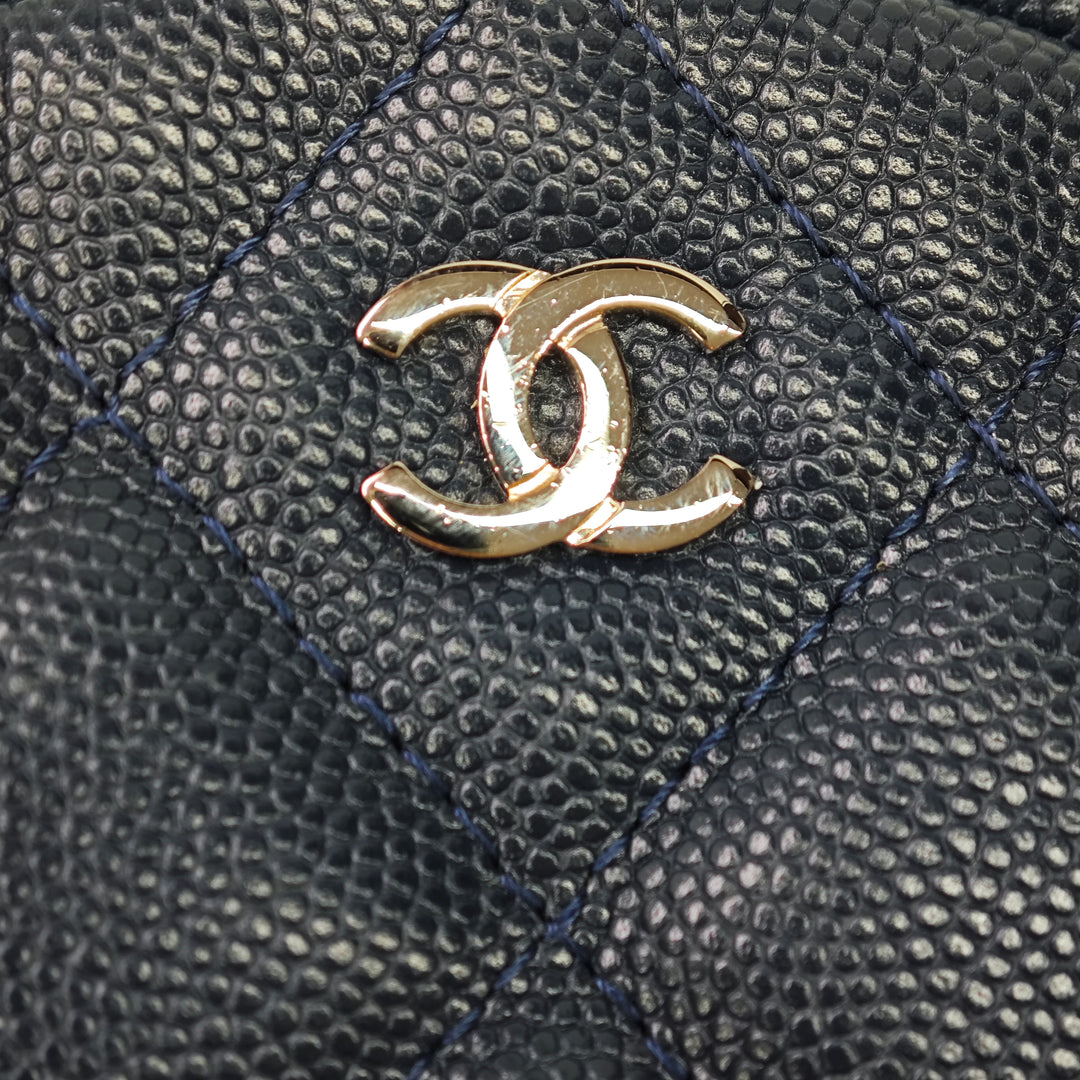 Chanel CC Matelassé Caviar Rond Sac porté croisé