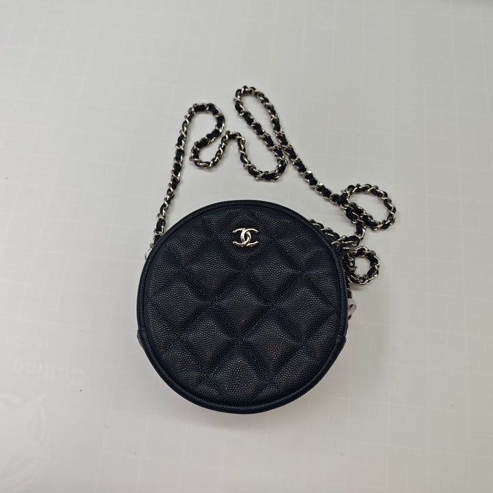Chanel CC Matelassé Caviar Rond Sac porté croisé