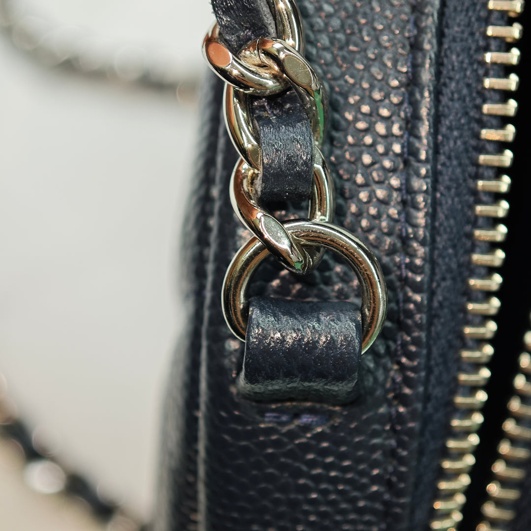 Chanel CC Matelassé Caviar Rond Sac porté croisé