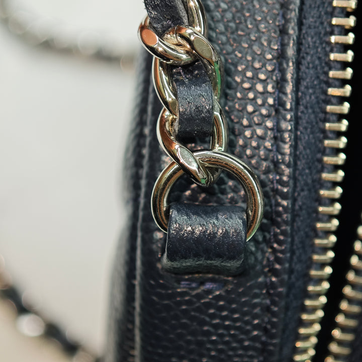 Chanel CC Matelassé Caviar Rond Sac porté croisé