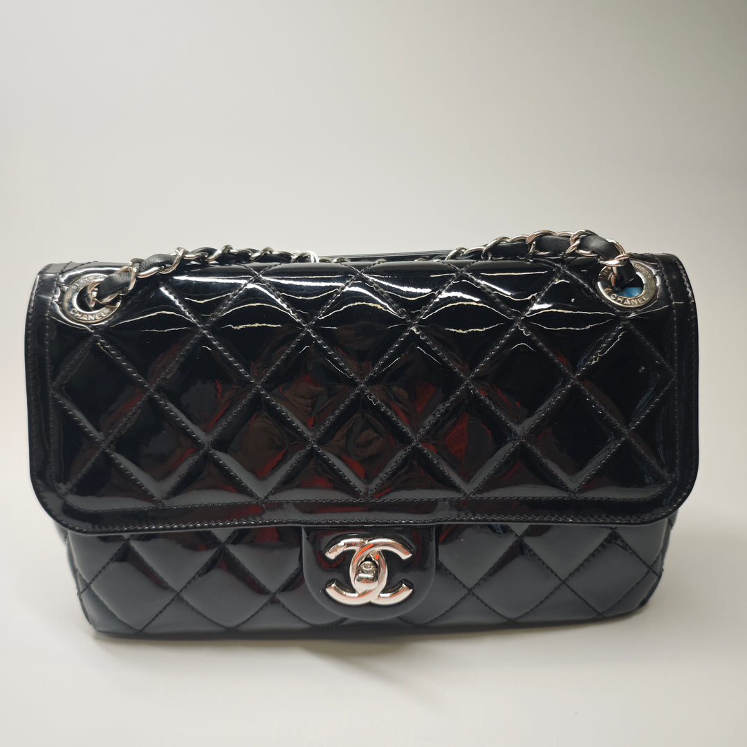 Chanel Medium Cuir verni Coco Shine à rabat