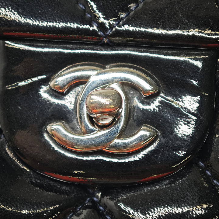 Chanel Jumbo Matelassé Cuir verni 3 Compartment à rabat