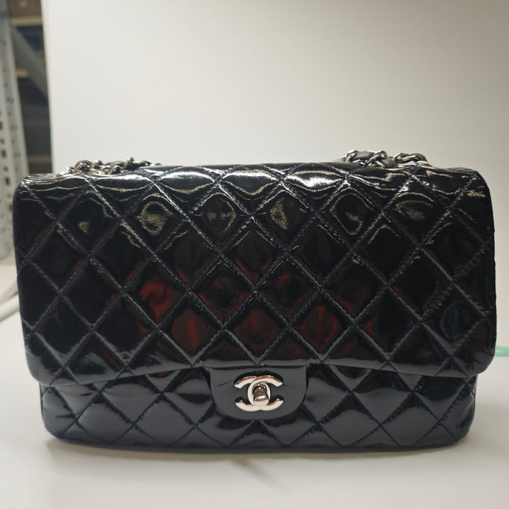 Chanel Jumbo Matelassé Cuir verni 3 Compartment à rabat
