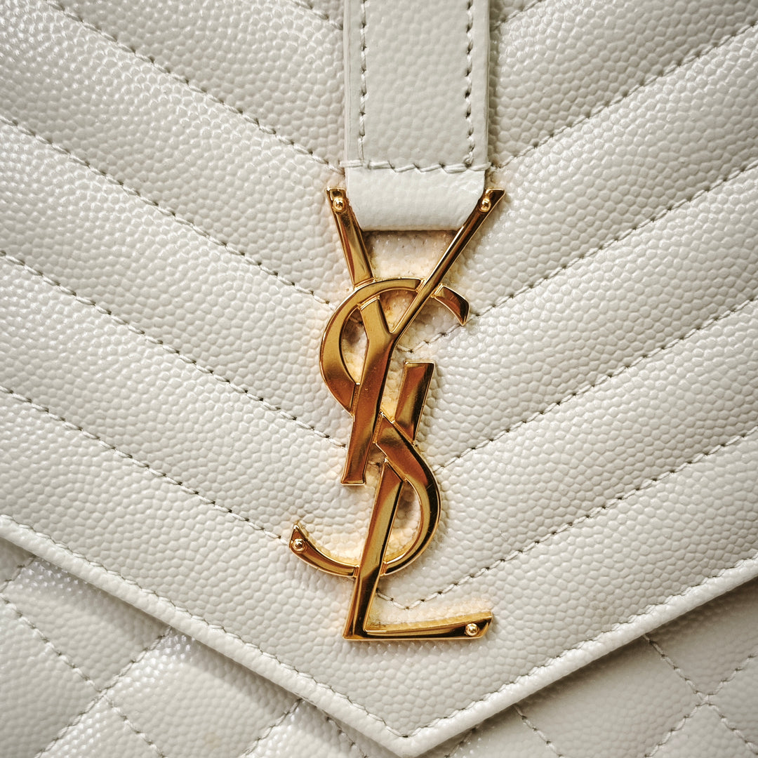 Saint Laurent Grain De Poudre Triquilt Monogram Envelope Pochette
