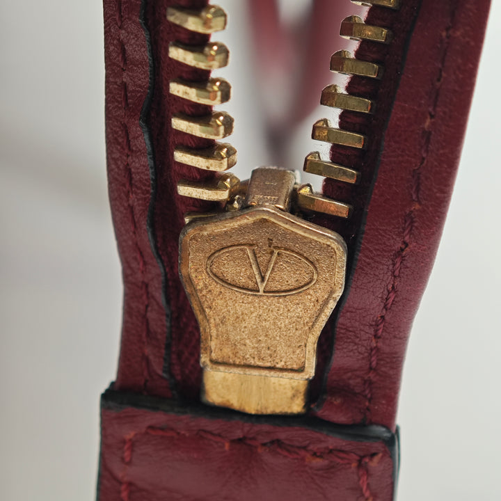 Valentino Medium Cuir Rockstud Double Handle Cabas