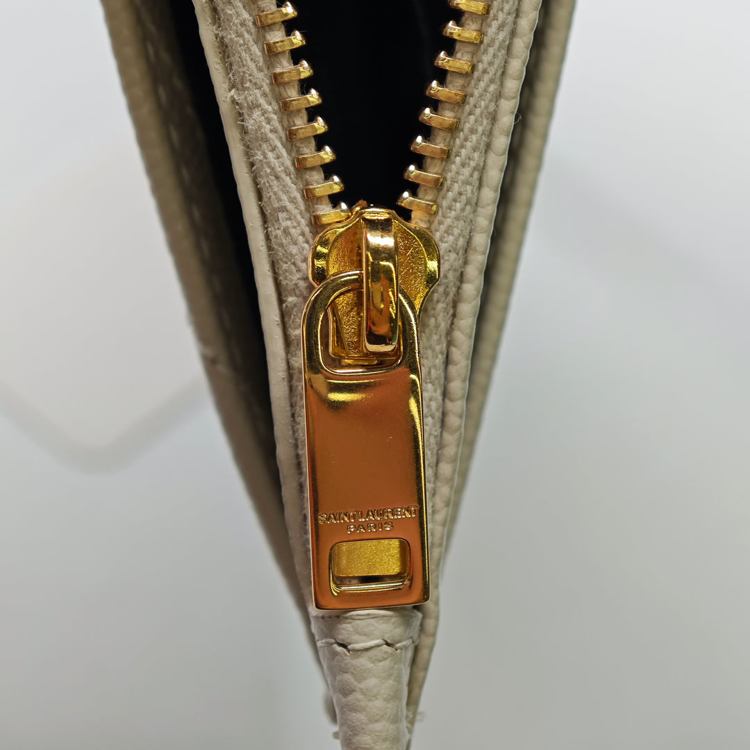 Saint Laurent Grain De Poudre Chevron Monogram Bill Pochette