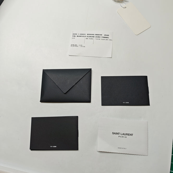 Saint Laurent Grain De Poudre Chevron Monogram Bill Pochette