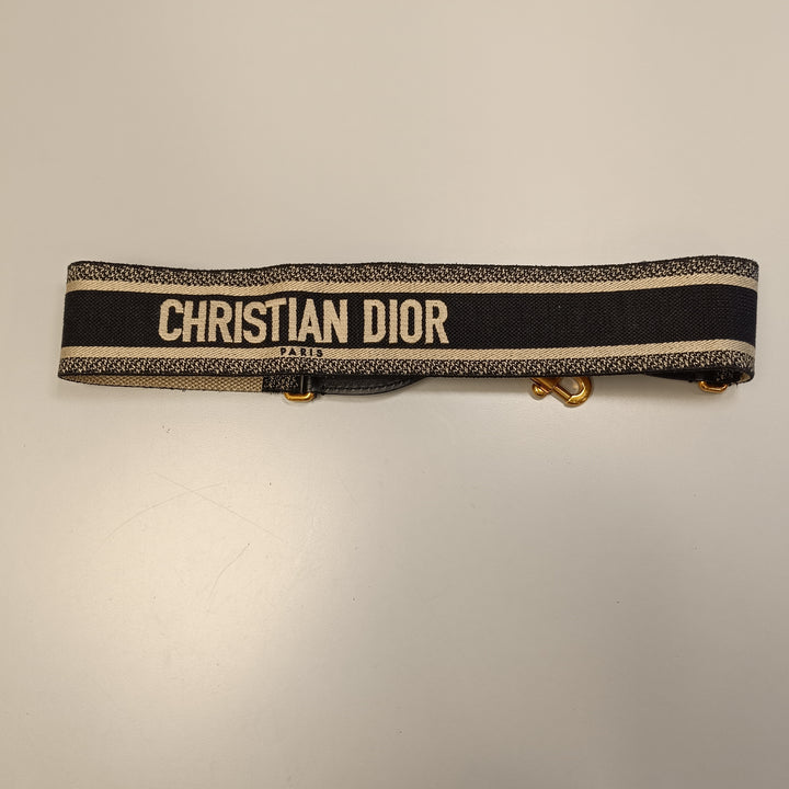 Dior brodé Cotton Adjustable Shoulder Strap with Bague