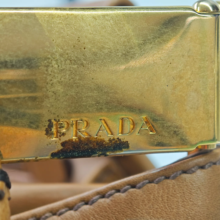 Prada City Veau Frame anse supérieure Cabas