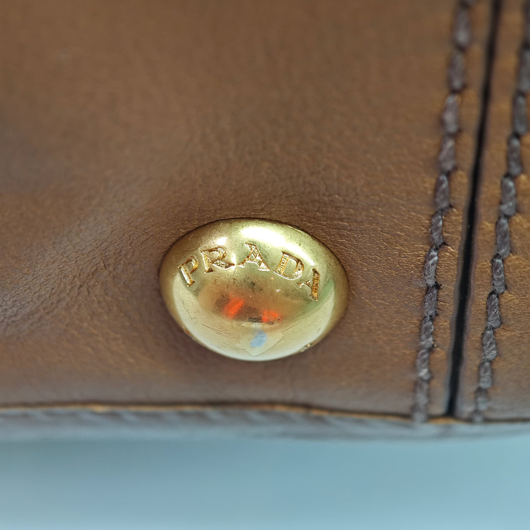 Prada City Veau Frame anse supérieure Cabas