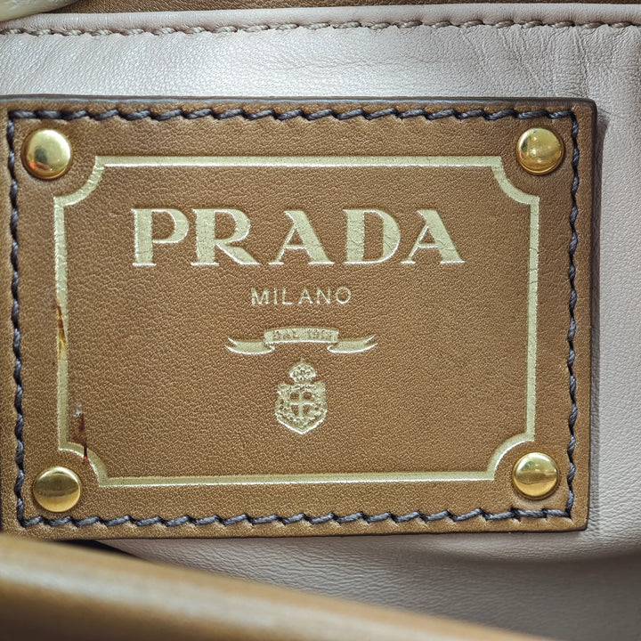Prada City Veau Frame anse supérieure Cabas