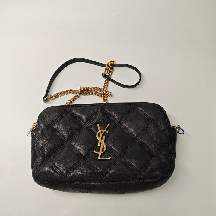 Saint Laurent Mini Matelassé Cuir d’agneau Becky Double Zip Sac porté croisé