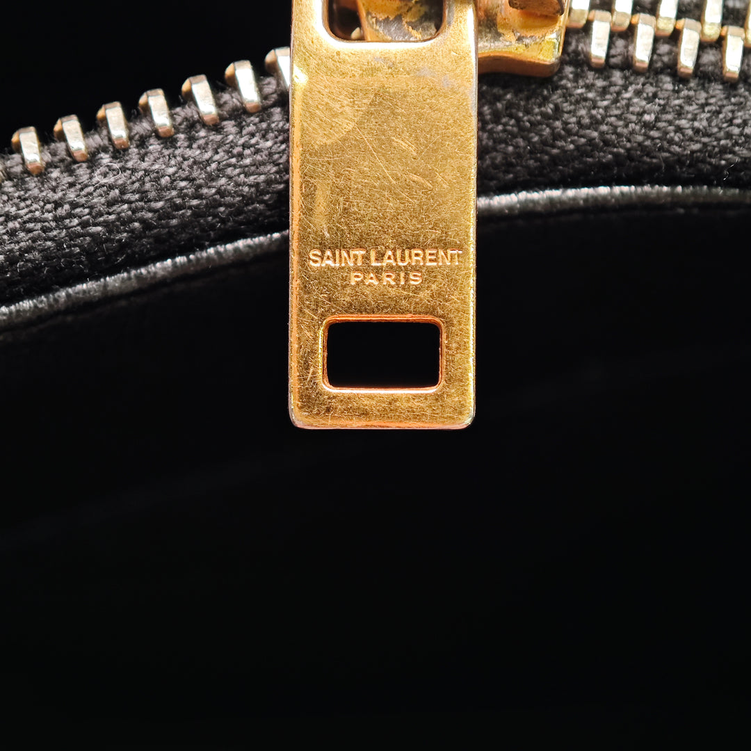 Saint Laurent Mini Matelassé Cuir d’agneau Becky Double Zip Sac porté croisé