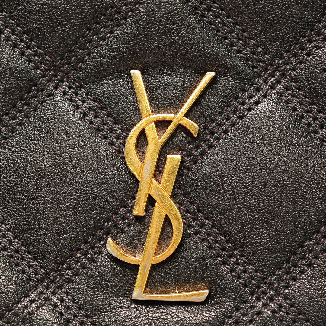 Saint Laurent Mini Matelassé Cuir d’agneau Becky Double Zip Sac porté croisé