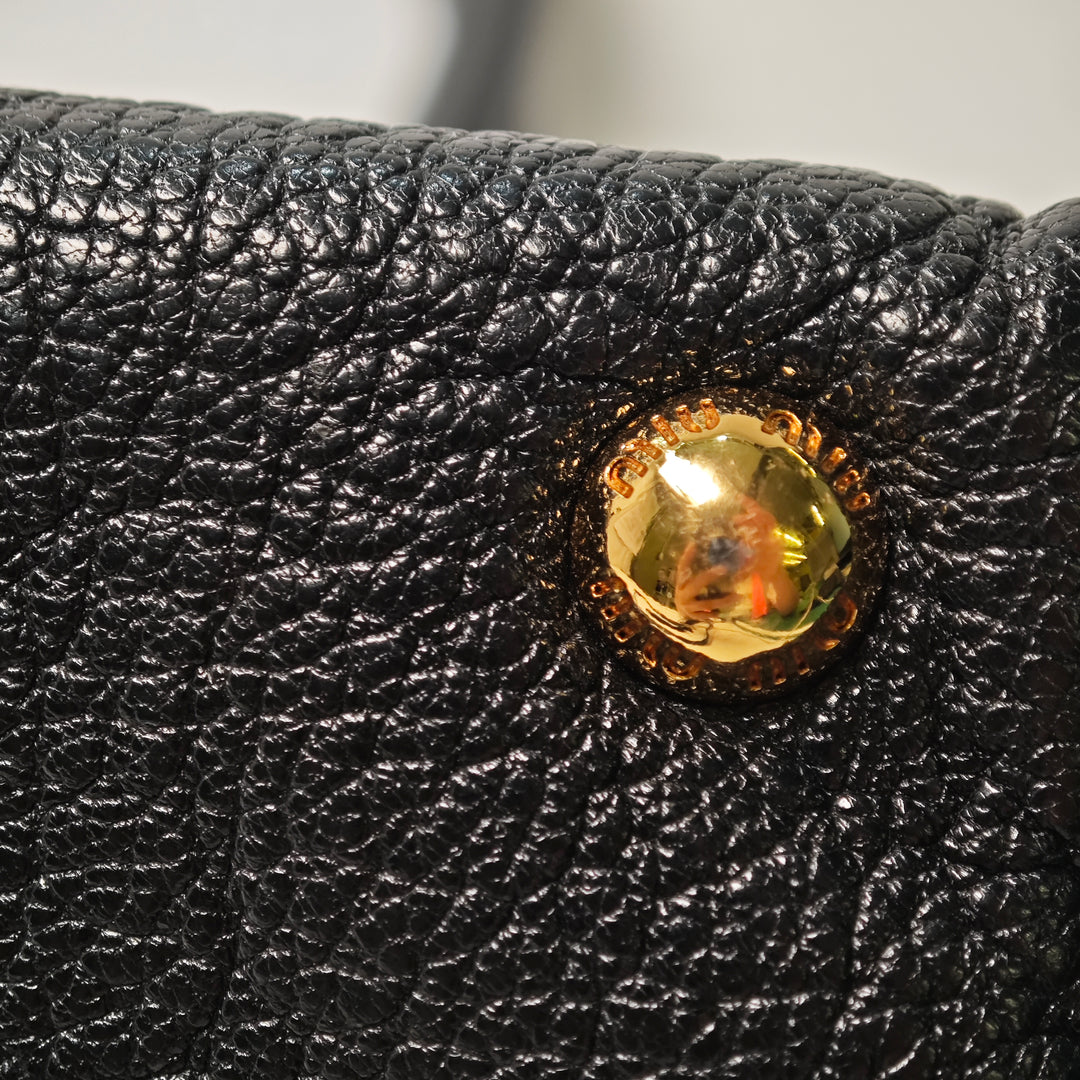 Miu Miu Cuir de chèvre Madras Zip Sac