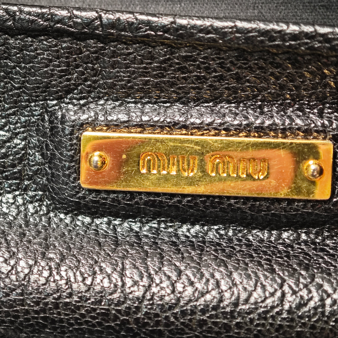 Miu Miu Cuir de chèvre Madras Zip Sac