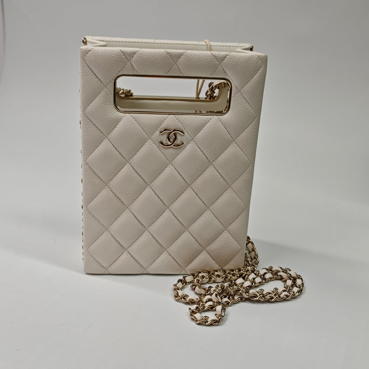 Chanel Mini Matelassé Caviar Cut Out Evening Cabas