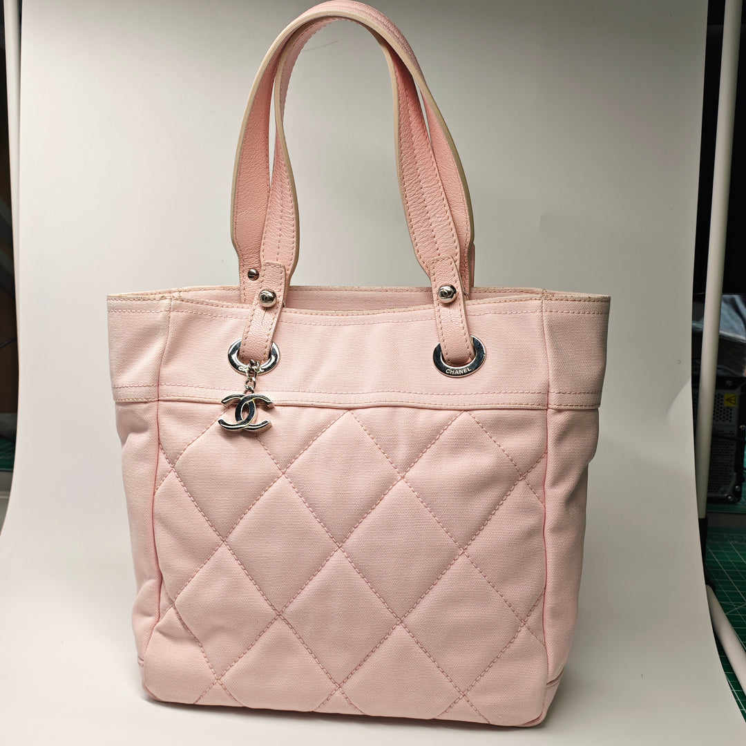 Chanel Small Matelassé Toile Paris Biarritz Cabas