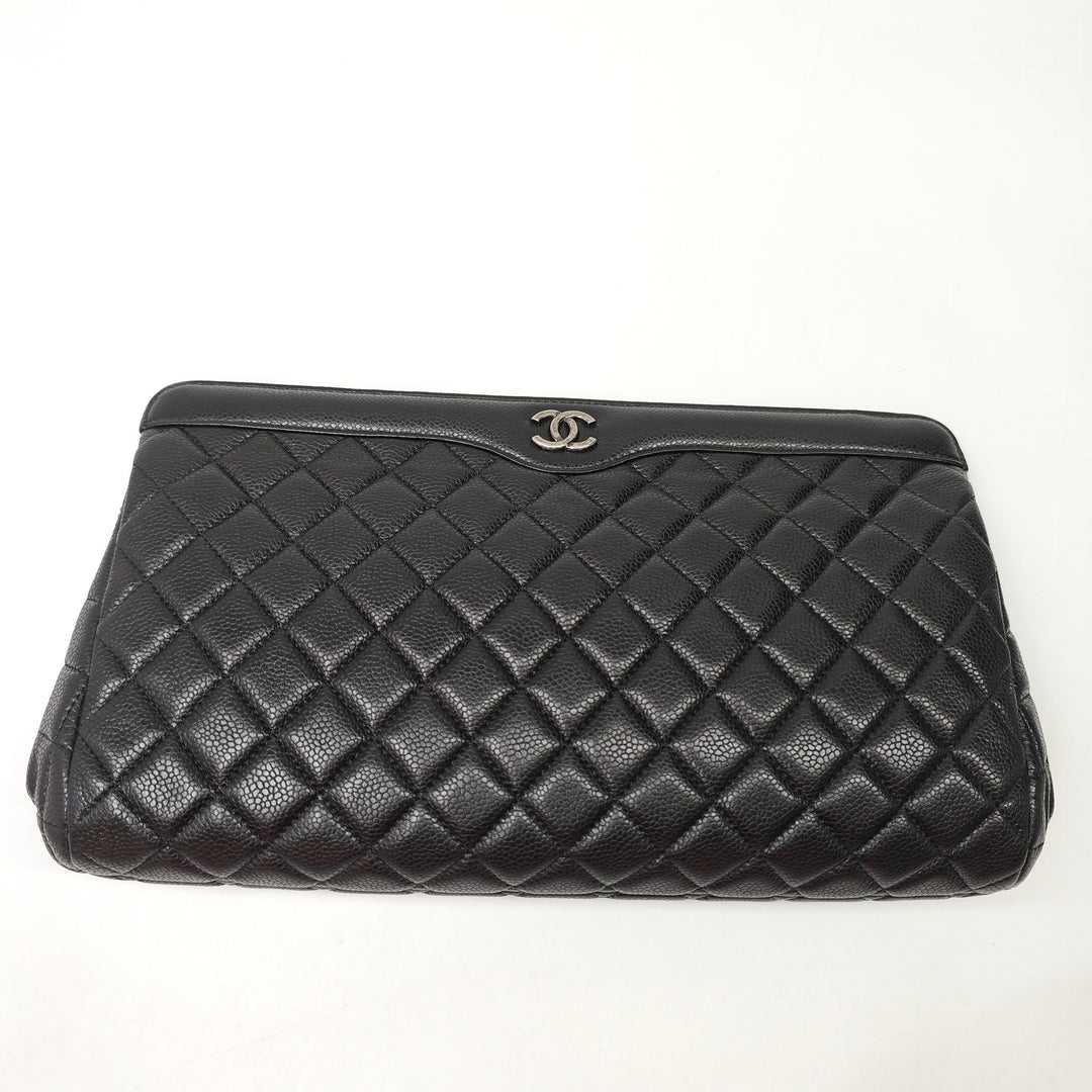 Chanel Large CC Matelassé Caviar Frame Pochette