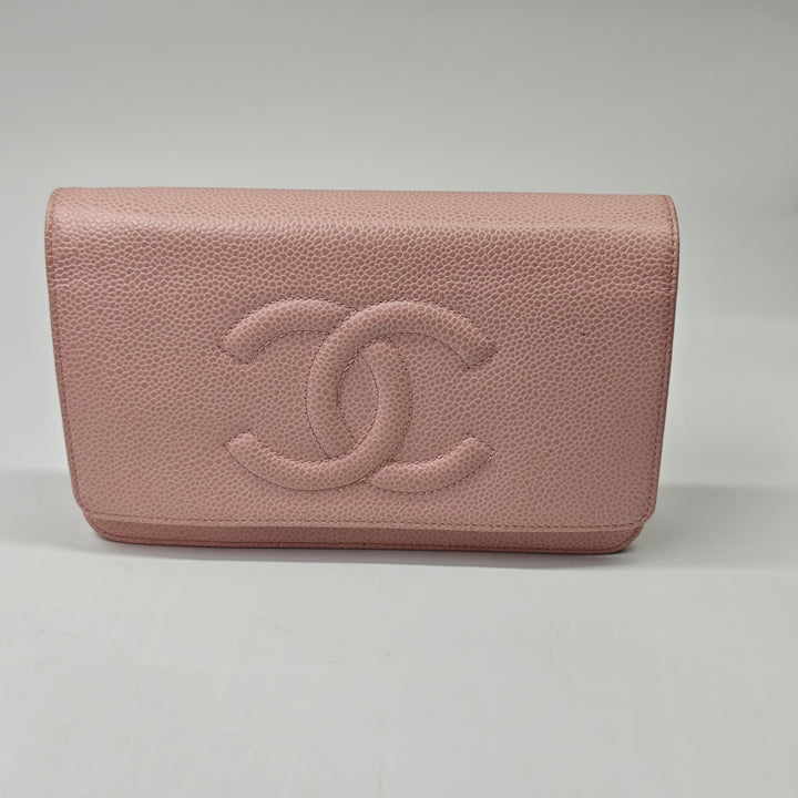 Chanel CC Caviar Wallet on Chain