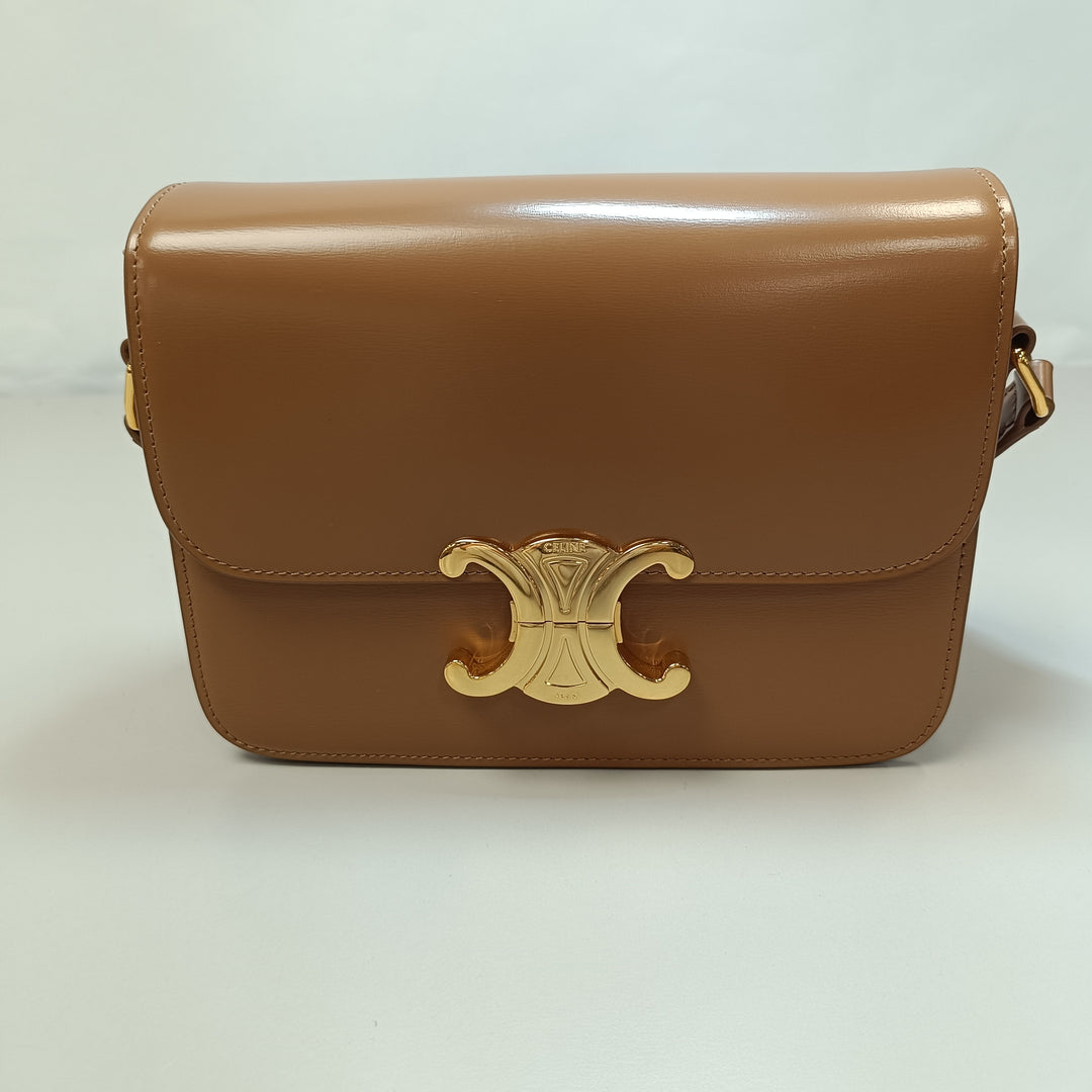 Celine Teen brillant Cuir de veau Triomphe Sac porté croisé