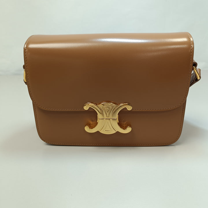 Celine Teen brillant Cuir de veau Triomphe Sac porté croisé