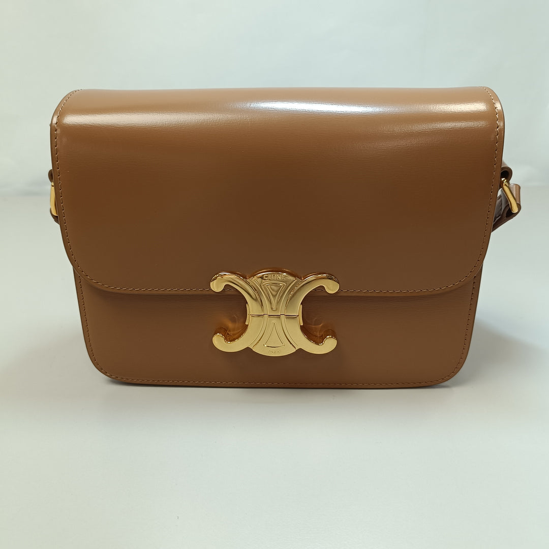 Celine Teen brillant Cuir de veau Triomphe Sac porté croisé